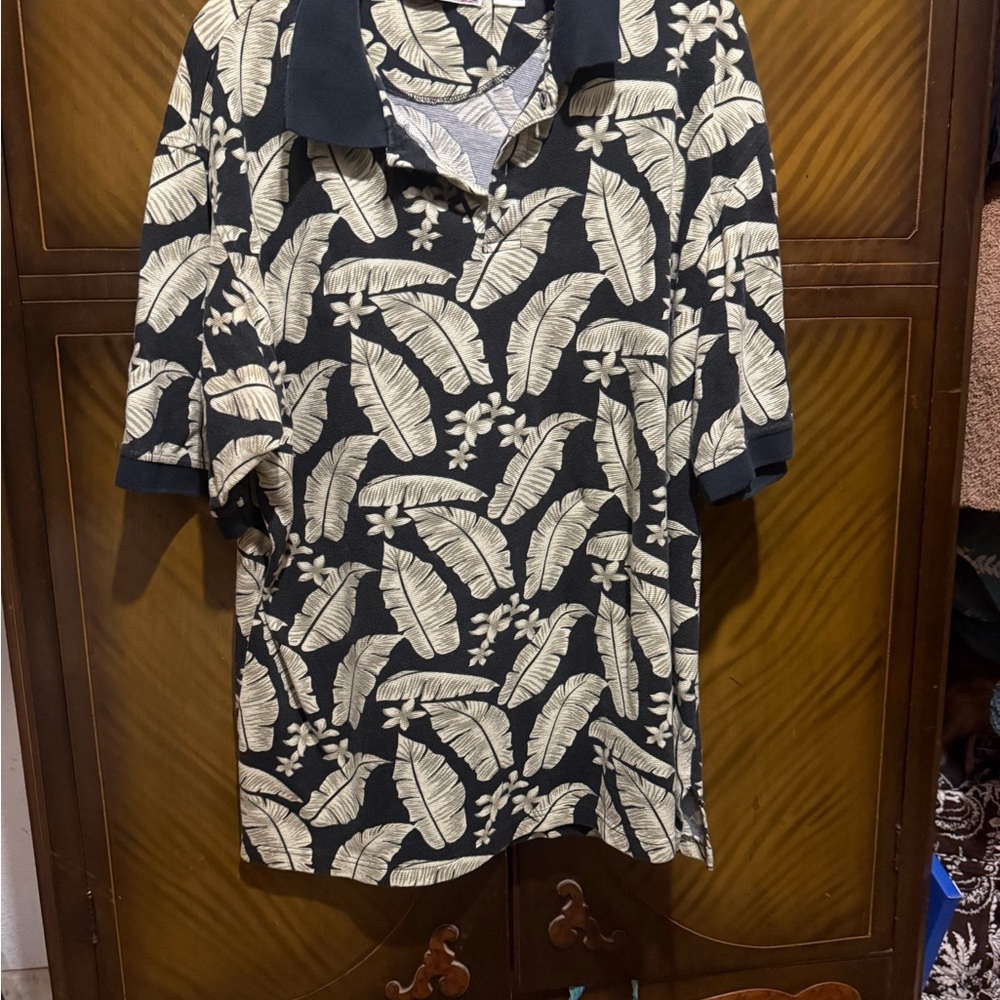 Men's Tropical Leaf Print Casual Shirt